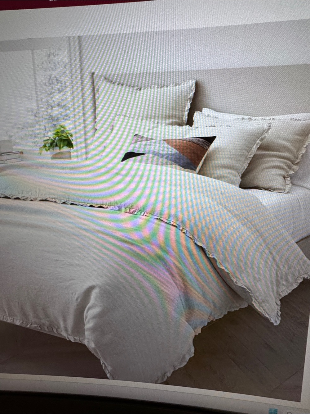 West Elm European Flax Linen-Style Cream Duvet Cover Set size:King